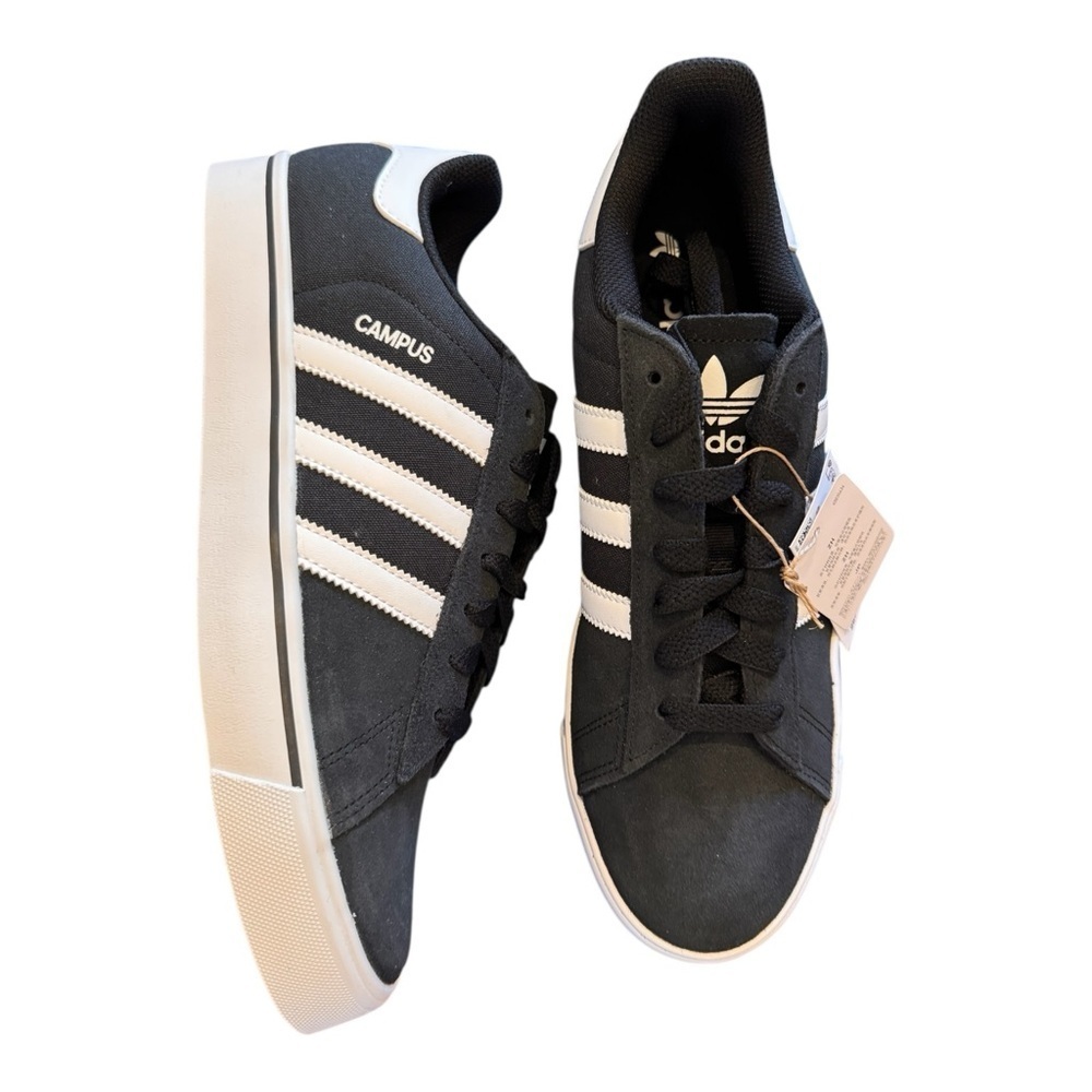adidas Originals Campus Vulcanized Casual Shoes in Black/White/Gum NIB - Picture 4 of 9